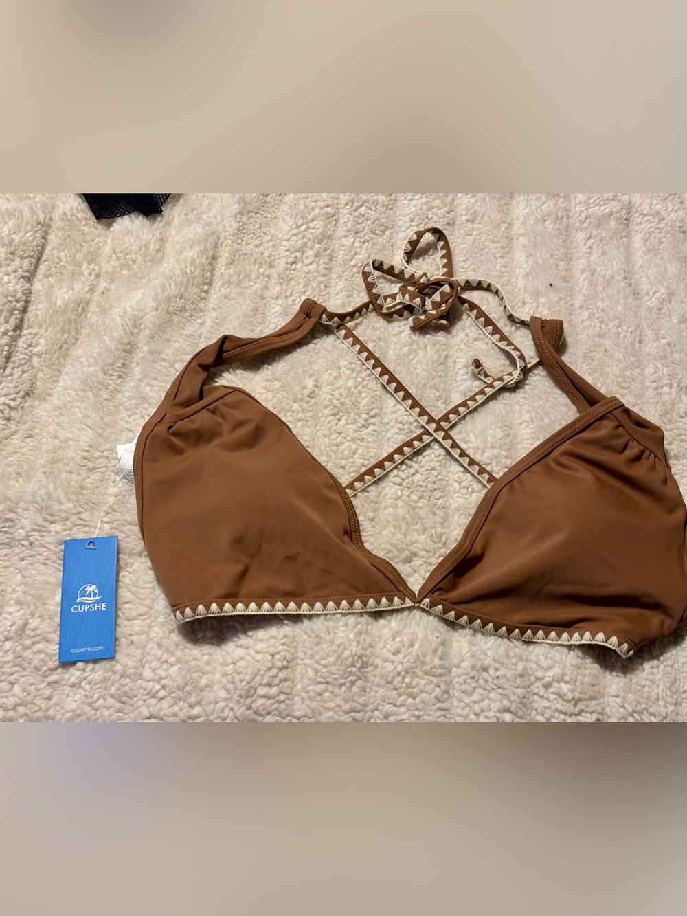 Cupshe Brown Bikini Top